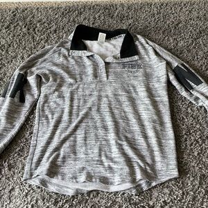 PINK Gray Collared Sweatshirt
